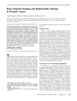 Bone-Targeted Imaging and Radionuclide Therapy in Prostate Cancer