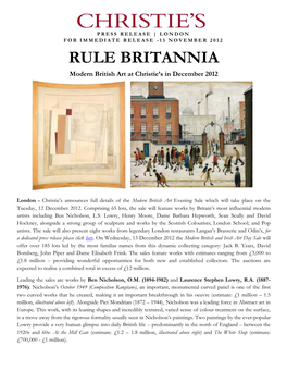 RULE BRITANNIA Modern British Art at Christie’S in December 2012