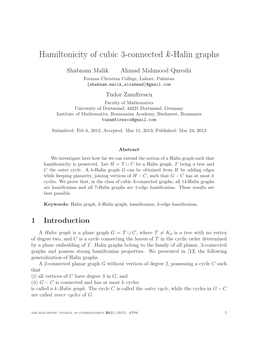 Hamiltonicity of Cubic 3-Connected K-Halin Graphs