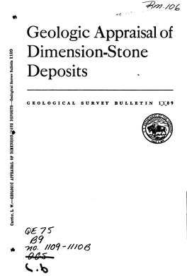 Geologic Appraisal of Dimension-Stone Deposits