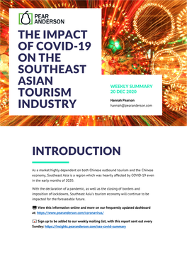 The Impact of Covid-19 on the Southeast Asian Tourism Industry