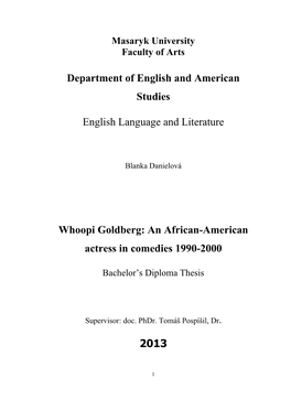 Whoopi Goldberg: an African-American Actress in Comedies 1990-2000