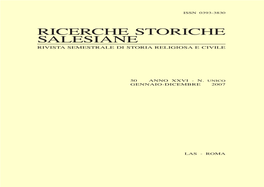 Ricerche Storiche Salesiane Rivista Semestrale Di Storia Religiosa E Civile