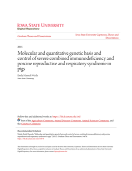 Molecular and Quantitative Genetic Basis and Control of Severe