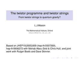 From Twistor Strings to Quantum Gravity?