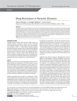 Drug Resistance in Parasitic Diseases