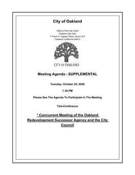 Meeting Agenda - SUPPLEMENTAL