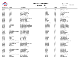 TRANSFLO Express Location List