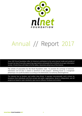 Nlnet Foundation Annual Report 2017