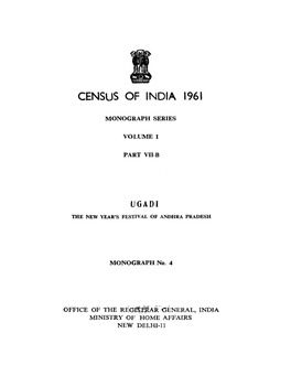 Monograph Series, Ugadi, Part VII-B, Vol-I