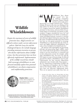 Monetary Rewards for Wildlife Whistleblowers