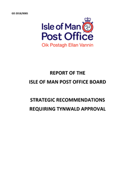 Report of the Isle of Man Post Office Board Strategic Recommendations