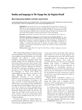 Reality and Language in the Voyage Out, by Virginia Woolf by Virginia