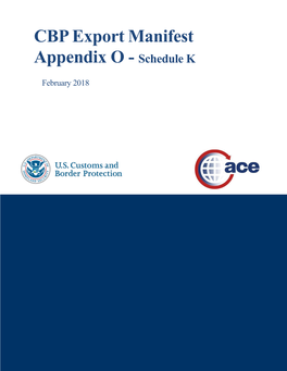 CBP Export Manifest Appendix O