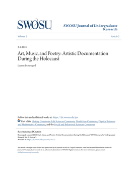 Art, Music, and Poetry: Artistic Documentation During the Holocaust Lauren Beauregard