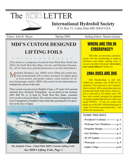 International Hydrofoil Society Newsletter