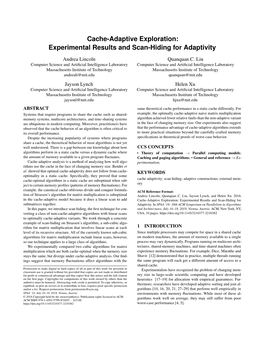 Cache-Adaptive Exploration: Experimental Results and Scan-Hiding for Adaptivity