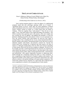 Cyber-Warfare & International