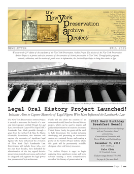 Legal Oral History Project Launched!