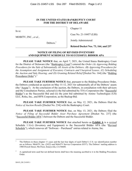 MOBITV, INC., Et Al., Debtors. Chapter 11 Case No. 21