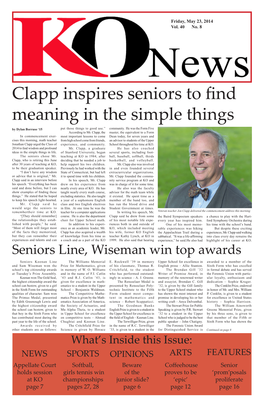 Clapp Inspires Seniors to Find Meaning in the Simple Things by Dylan Borruso ‘15 Put Those Things to Good Use.” Community