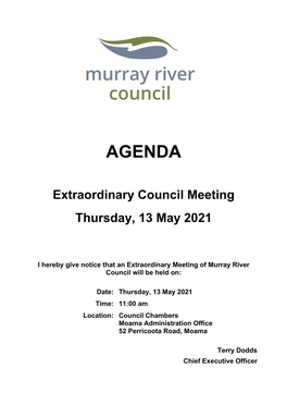 Agenda of Extraordinary Council Meeting