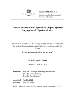 Spectral Realizations of Symmetric Graphs, Spectral Polytopes and Edge-Transitivity