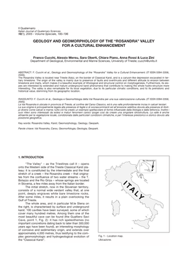 Geology and Geomorphology of the “Rosandra” Valley for a Cultural Enhancement