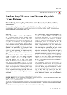 Braids Or Pony-Tail-Associated Traction Alopecia in Female Children