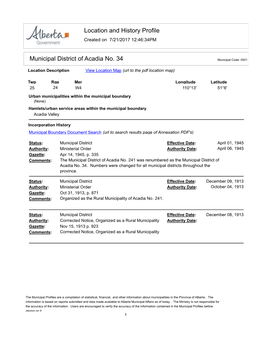 Municipal District Profiles