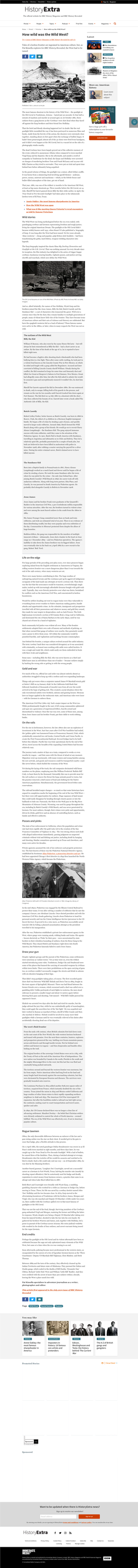 How Wild Was the Wild West? How Wild Was the Wild West? Latest Try 3 Issues of BBC History Magazine Or BBC History Revealed for Only £5 Tudor