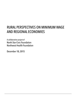 Rural Perspectives on Minimum Wage and Regional Economies