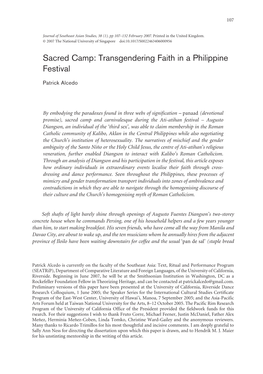 Sacred Camp: Transgendering Faith in a Philippine Festival