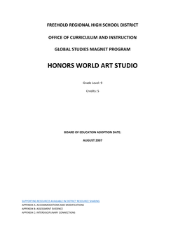 Honors World Art Studio