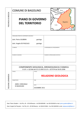 Piano Di Governo Del Territorio