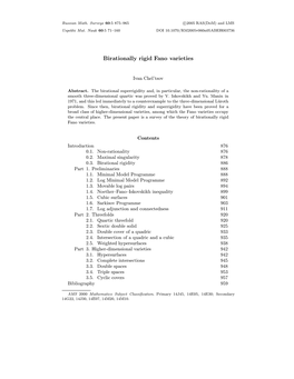 Birationally Rigid Fano Varieties