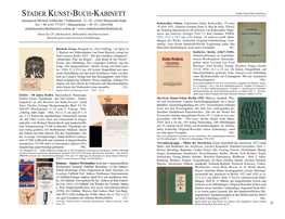 Stader Kunst-Buch-Kabinett Stader Kunst-Buch-Kabinett Antiquariat Michael Schleicher • Schützenstr