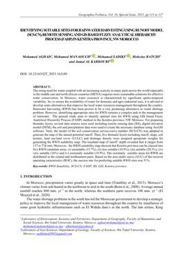 Identifying Suitable Sites for Rainwater Harvesting Using Runoff Model