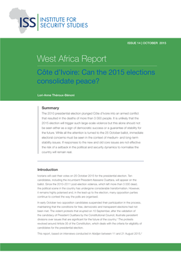 Côte D'ivoire: Can the 2015 Elections Consolidate Peace?