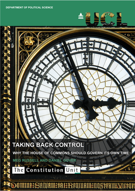 Taking Back Control: Why the House of Commons Should Govern