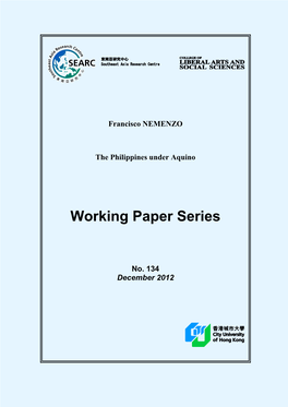 Francisco NEMENZO the Philippines Under Aquino