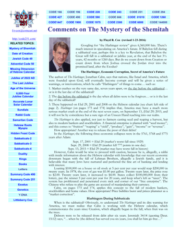 Mystery of the Shemitah