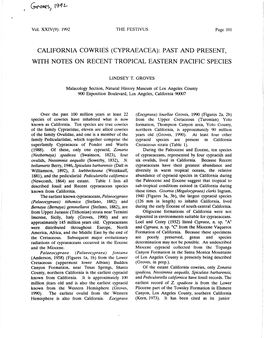 Groves, 19^ CALIFORNIA COWRIES