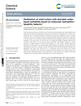 Modulation of Solid Surface with Desirable Under-Liquid Wettability