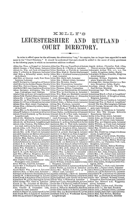 LEICESTERSHIRE and RUTLAND Courrr DIRECTORY