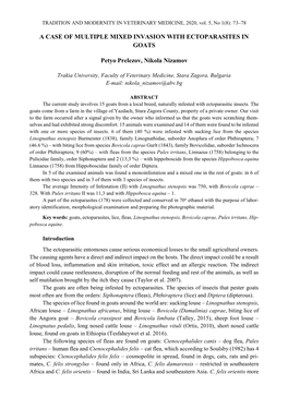 A Case of Multiple Mixed Invasion with Ectoparasites in Goats