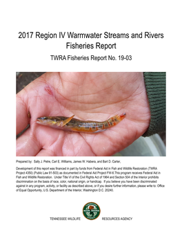 FISHERIES REPORT: Warmwater Streams and Rivers
