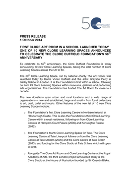 PRESS RELEASE 1 October 2014