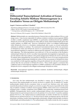 Differential Transcriptional Activation of Genes Encoding Soluble Methane Monooxygenase in a Facultative Versus an Obligate Methanotroph