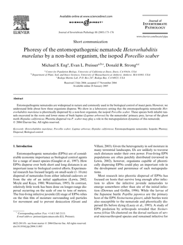 Phoresy of the Entomopathogenic Nematode Heterorhabditis Marelatus by a Non-Host Organism, the Isopod Porcellio Scaber